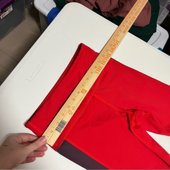 Zyia Active Red Purple Royalty Stripe Light N Tight High Rise Leggings Size 4 K2 - Picture 4 of 6